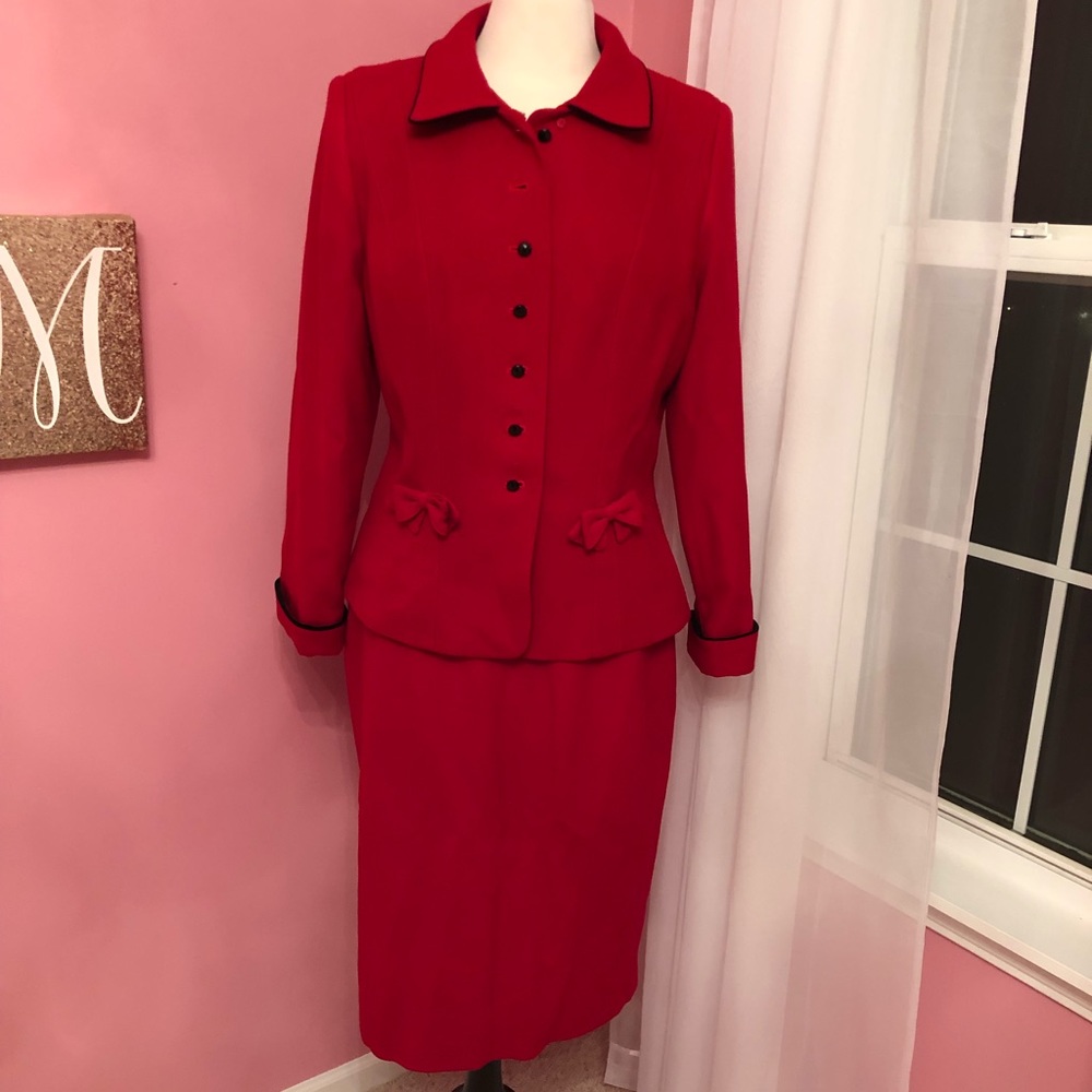 Red elegant suit- Neiman Marcus